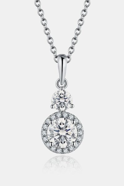 1 Carat Moissanite 925 Sterling Silver Pendant Necklace - Munsieur