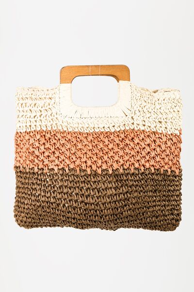 Fame Color Block Double-Use Braided Tote Bag - Munsieur