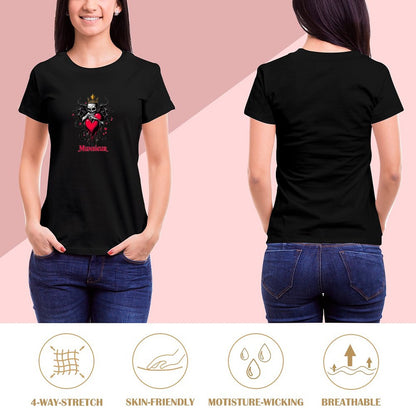 Munsieur Women's T-shirt "Queen" Bleeding Collection for Valentine's Day Embroidered