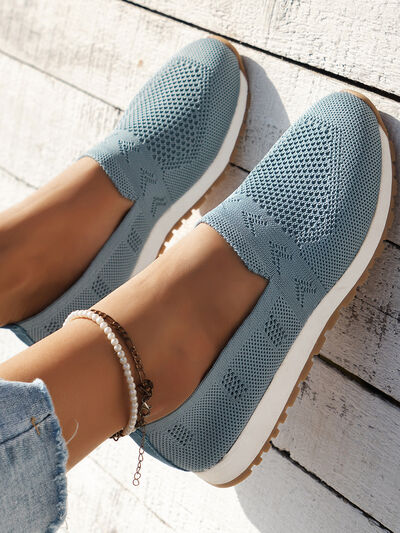 Mesh Round Toe Flat Slip-Ons - Munsieur
