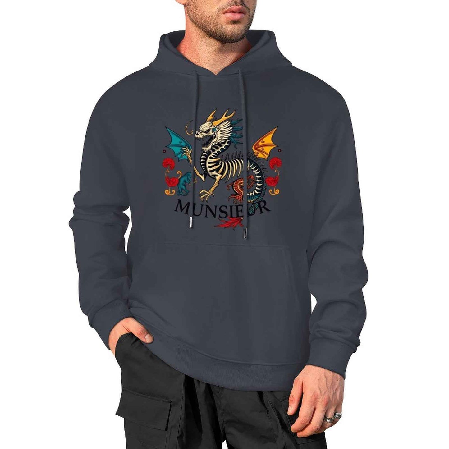Munsieur Inferno Crest: Dragon Hoodie for Men - Munsieur