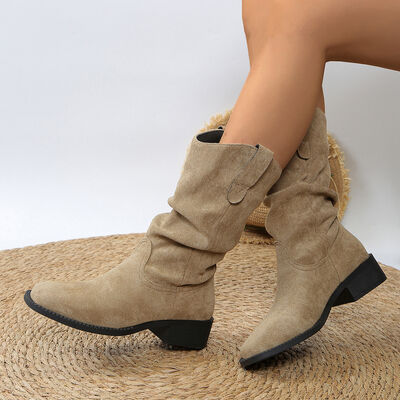 Pleated Pull-On Western Cowboy Boots - Munsieur