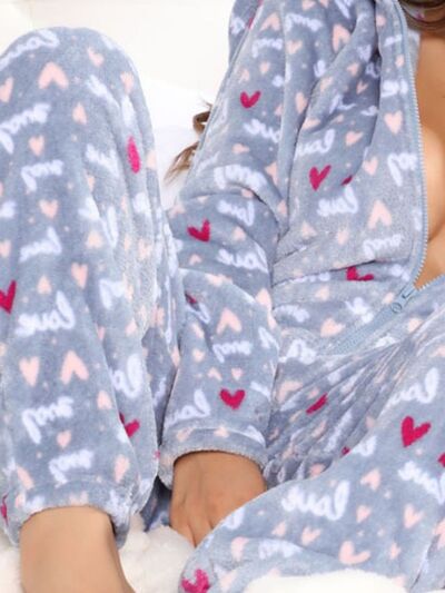 Printed Zip Up Long Sleeve Lounge suit - Munsieur