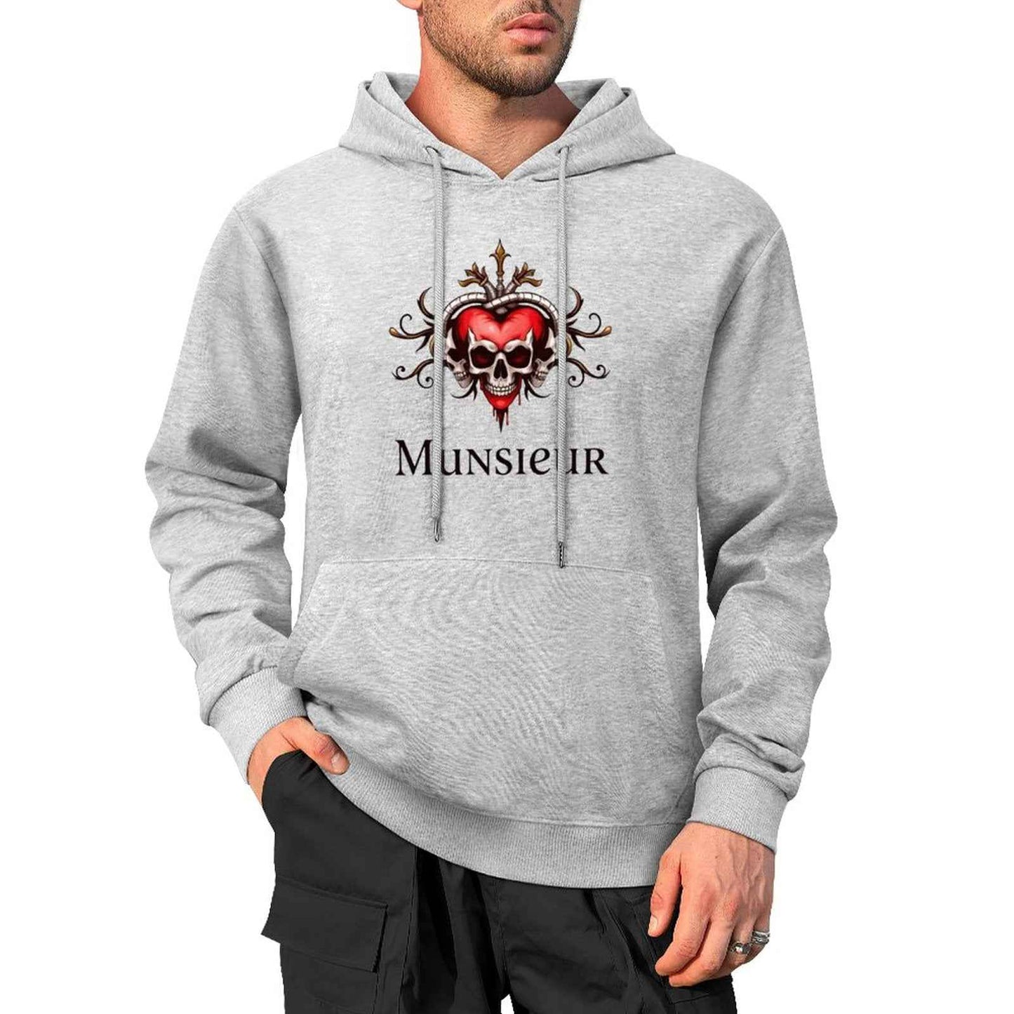 Munsieur Deadly Love: Skull Hoodie for Men - Munsieur