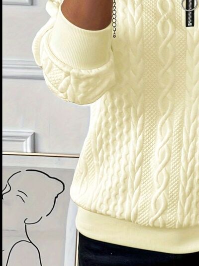 Texture Half Zip Long Sleeve Sweatshirt for Effortless Style - Munsieur