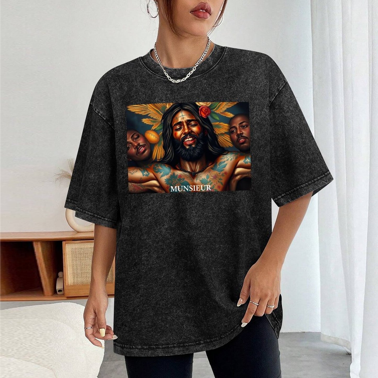 Women's Washed Vintage T-Shirt "Tyrone" Streetwear Style "Collectors Item"