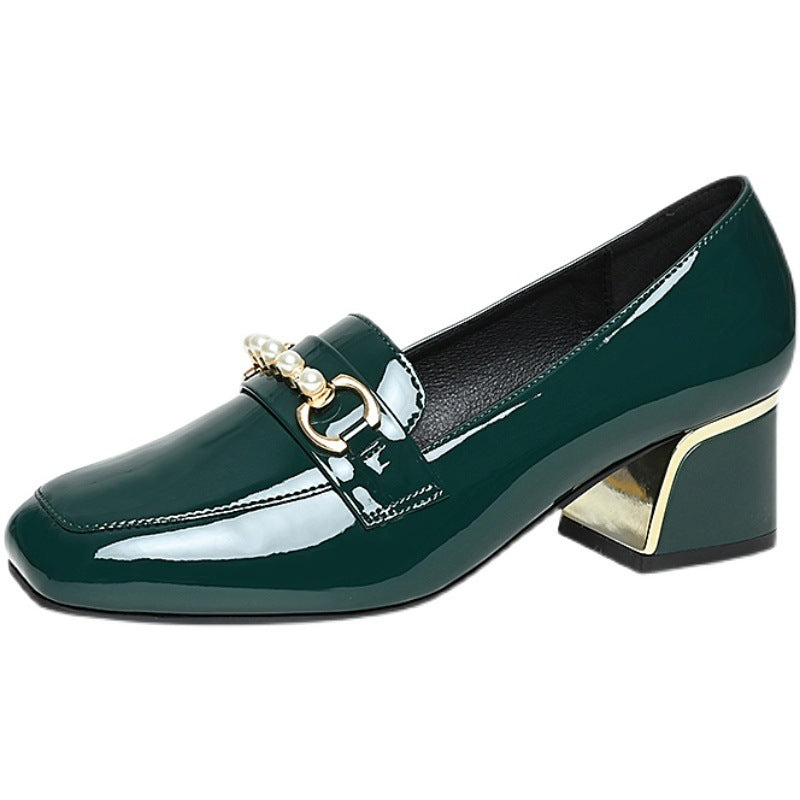 Women's Chunky Heels Plus Size Soft Leather Heels - Munsieur