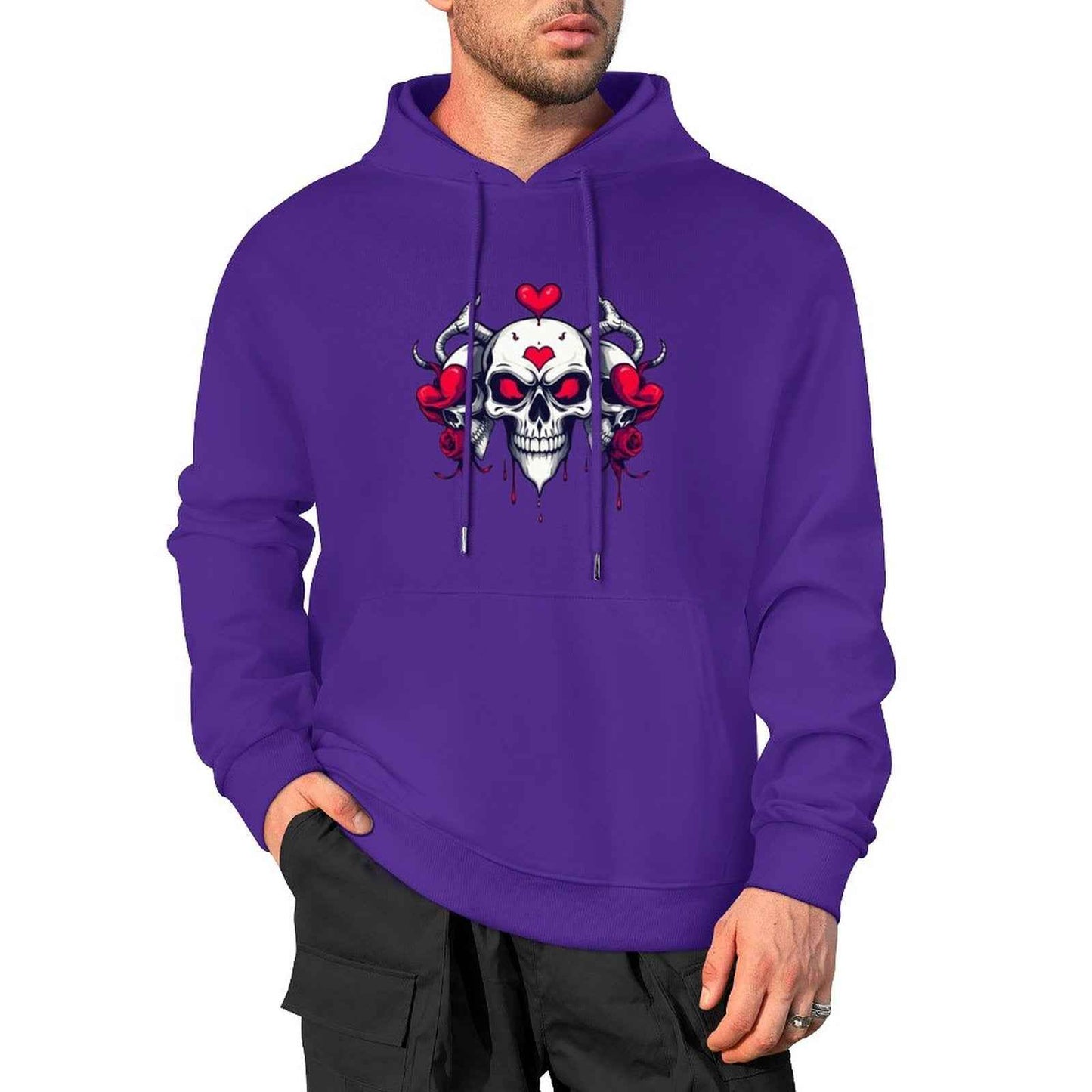 Munsieur Bleeding Royalty: Skull Hoodie for Men - Munsieur