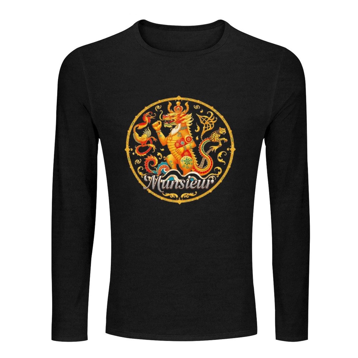 Munsieur Long Sleeve Tee for Men: Luxe Fabric, Tailored Fit - Munsieur