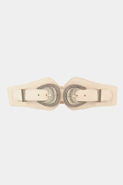 Shell Double Buckle Elastic Wide Belt - Munsieur