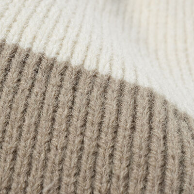 Color Block Knit Hat with Pom-pom - Munsieur