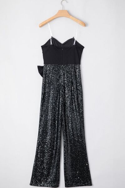 Bow Sequin Wide Leg Jumpsuit - Munsieur