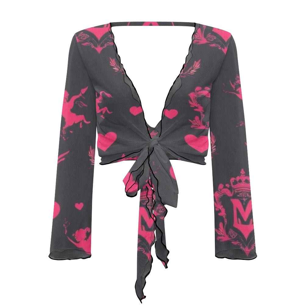 Women's tie cropped shirt