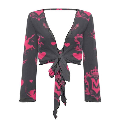 Women's tie cropped shirt