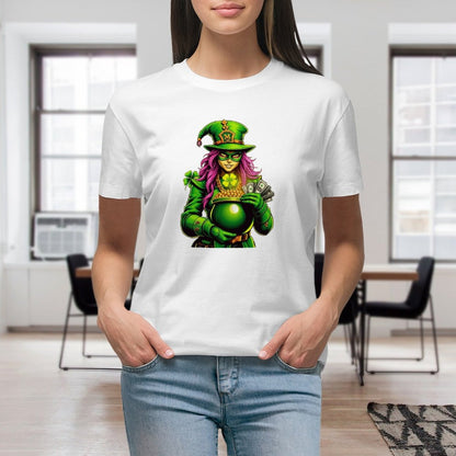 Koleksi Hari St. Patrick T-shirt Wanita "Kimberly" Mafia Leprechaun