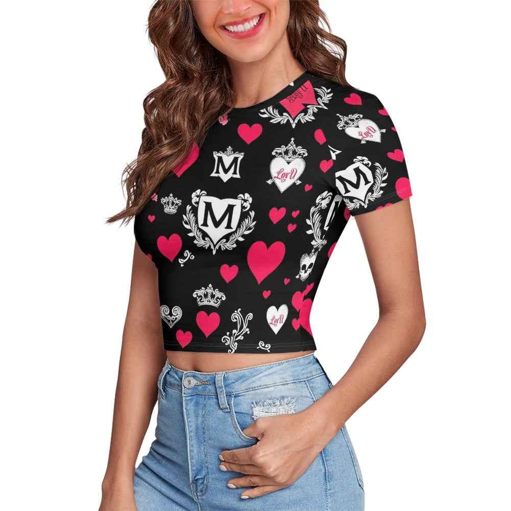 Tight cropped navel-baring T-shirt
