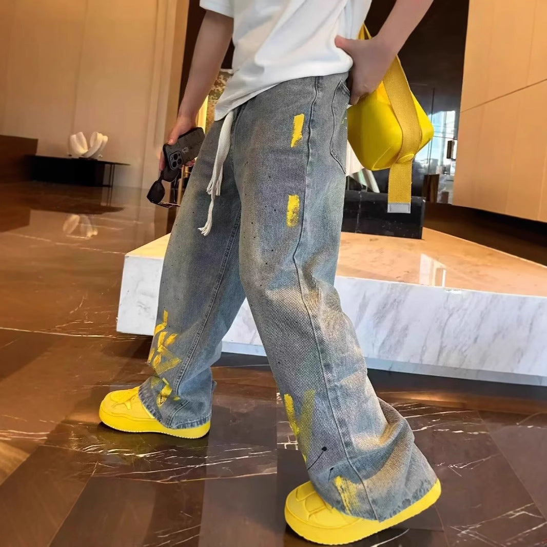 Men's Casual Pants Hand-painted