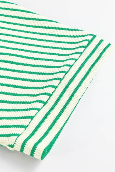 Striped Half Sleeve Tie Waist Romper - Munsieur