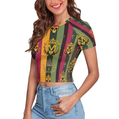 Tight cropped navel-baring T-shirt