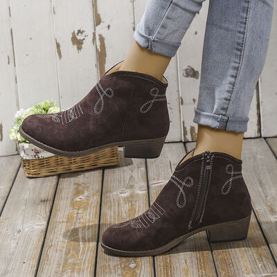Block Heel Ankle Boots - Munsieur