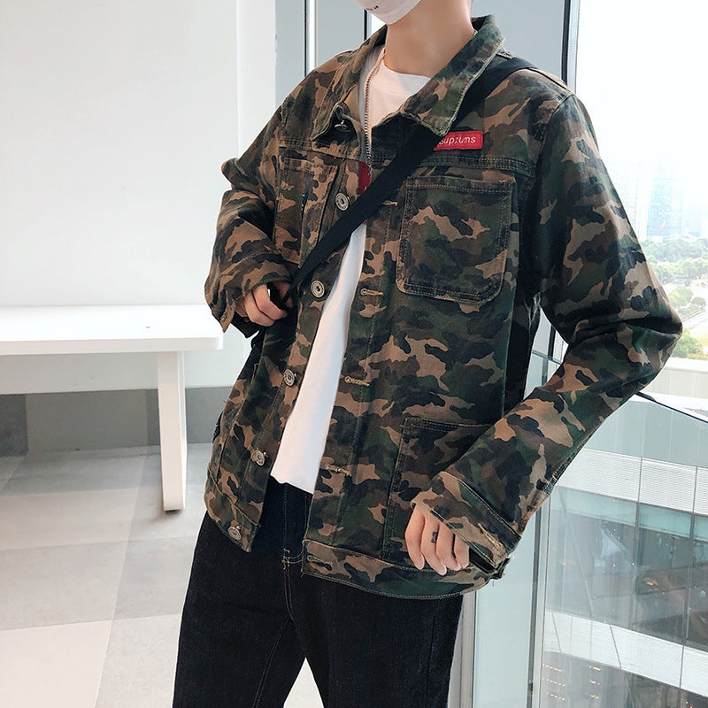 New Mens Camouflage Denim Coat Man Coats Masculine coats Fashion Design