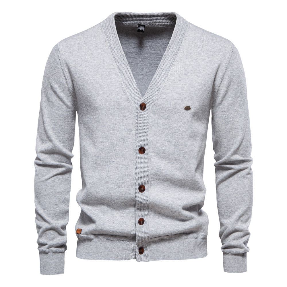 Men's Cardigan Hoodie High Quality Business Pure Color Knitwear - Munsieur