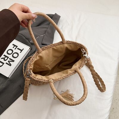 Braided Strap Paper Weave Shoulder Bag - Munsieur