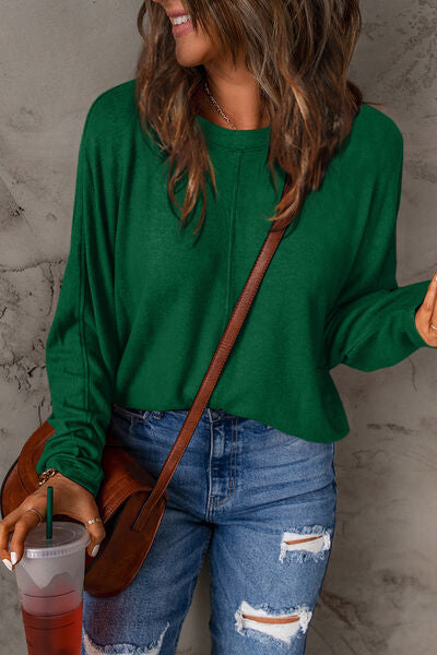 Double Take Full Size Round Neck Long Sleeve T-Shirt - Munsieur