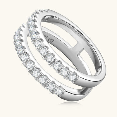 925 Sterling Silver Moissanite Double Layered Ring - Munsieur