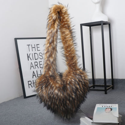 Women's Fur Crossbody Bag - Plush Love Big Bag Personality Purse