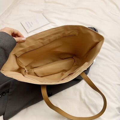 Contrast Straw Braided Handbag - Munsieur