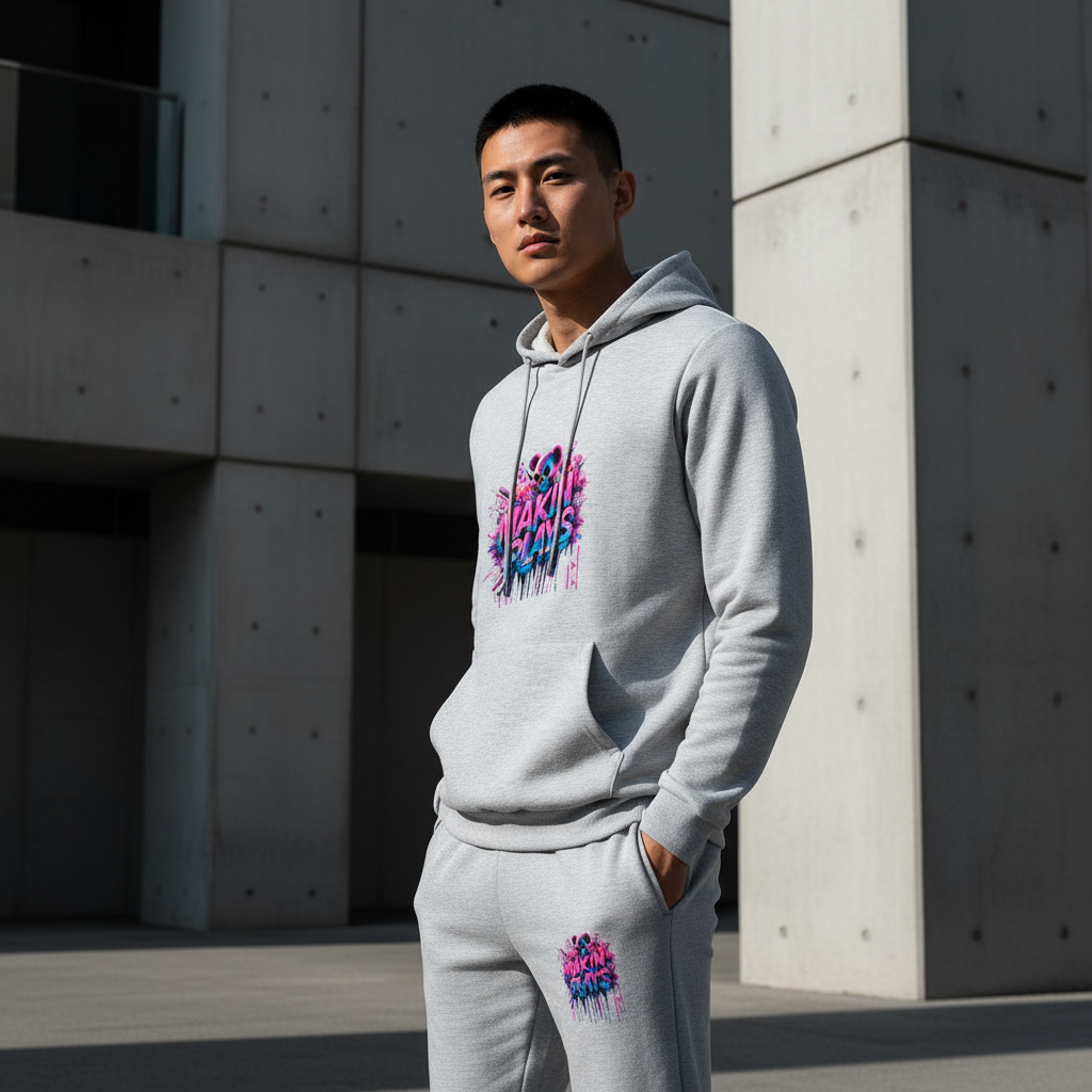 MUNSIEUR Design Graphic Hoodie Set for Men