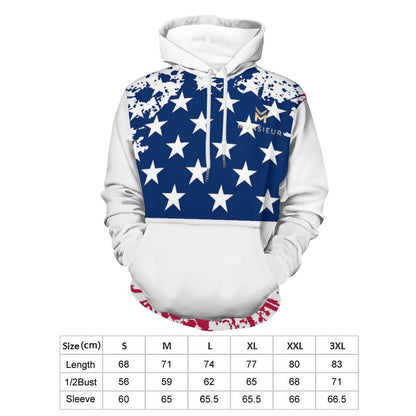 **Summer Sale** Munsieur Men's Graphic America's Pride Hoodie - Munsieur