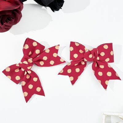 2-Piece Polka Dot Bow Hair Clip - Munsieur