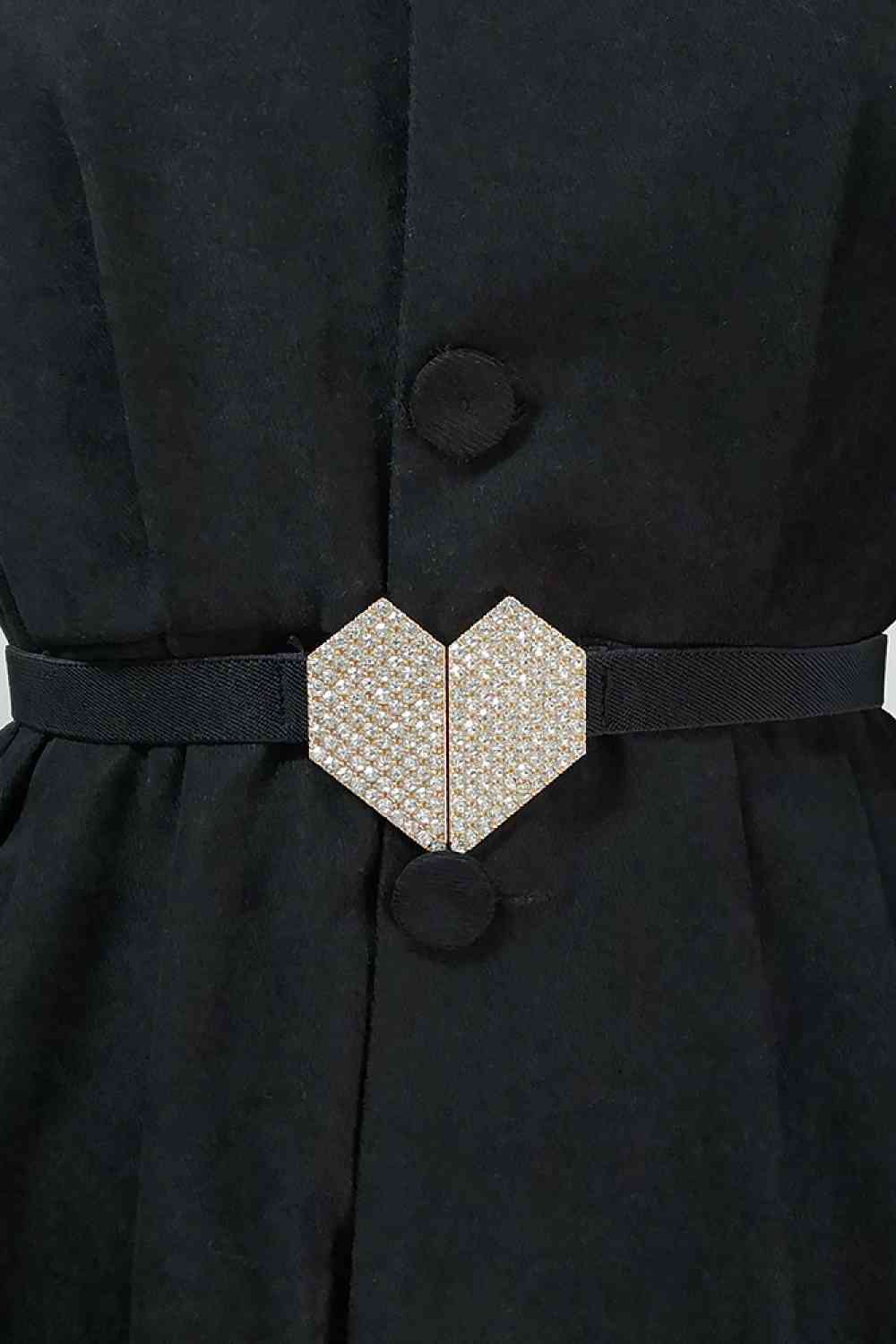 Rhinestone Buckle Elastic Belt - Munsieur