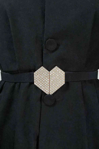 Rhinestone Buckle Elastic Belt - Munsieur