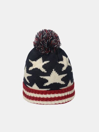 Roll Rim US Flag Knit Hat - Munsieur