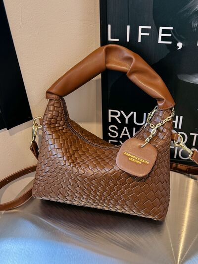 PU Leather Woven Crossbody Bag - Munsieur