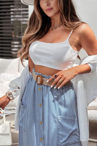 Frill Midi Skirt with Pockets - Munsieur