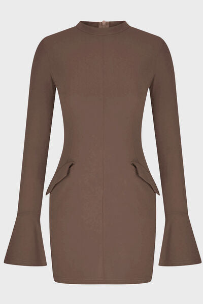 Mock Neck Long Sleeve Mini Dress - Munsieur