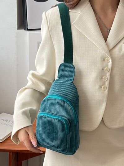 Corduroy Solid Color Crossbody Bag - Munsieur