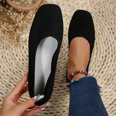 Square Toe Flat Slip-Ons - Munsieur