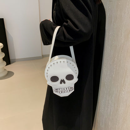 Halloween Skull Crossbody Bag - Gothic Messenger Shoulder Bag for Women