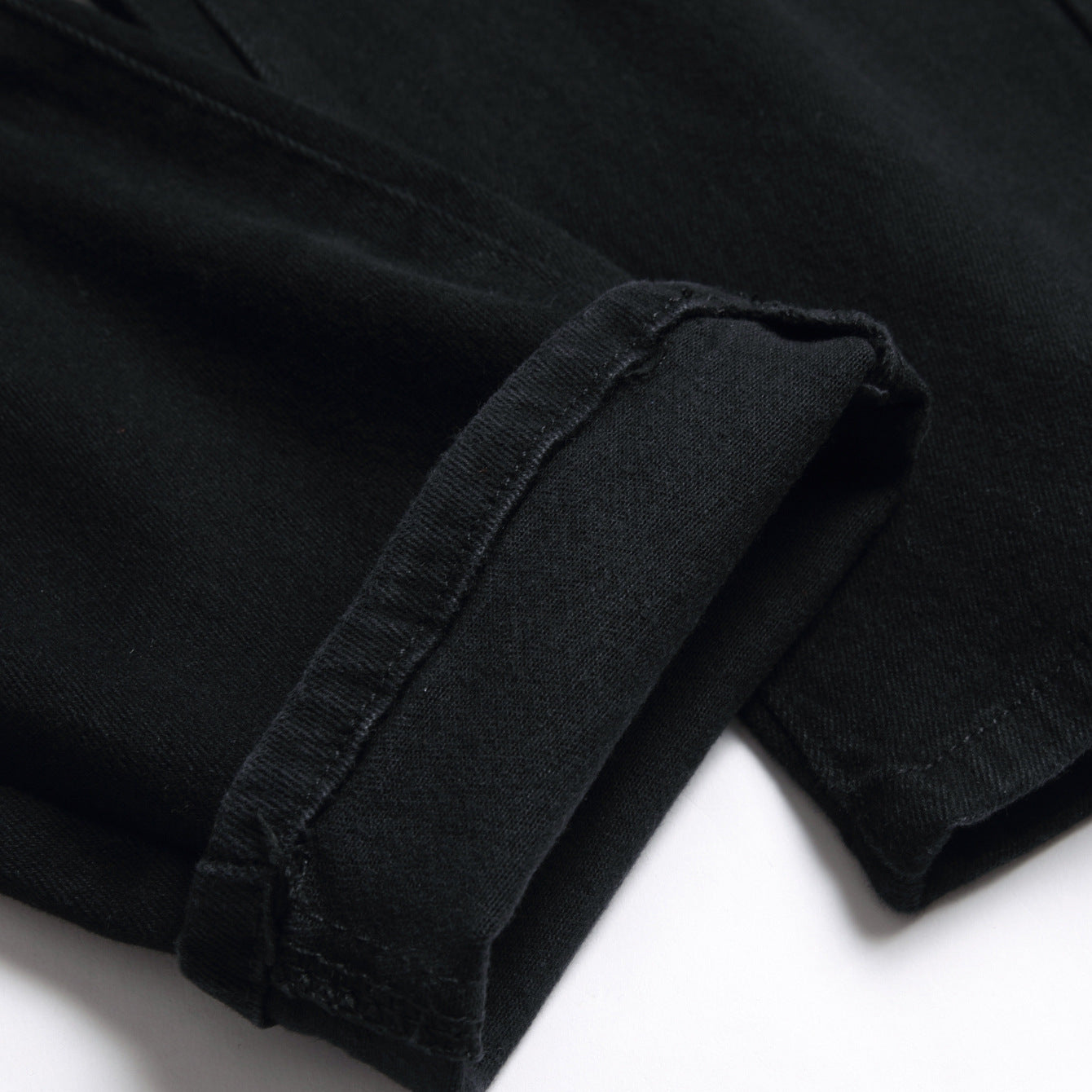 Men's Black Designer Patched Pants High Quality Fabric Slim-fitting