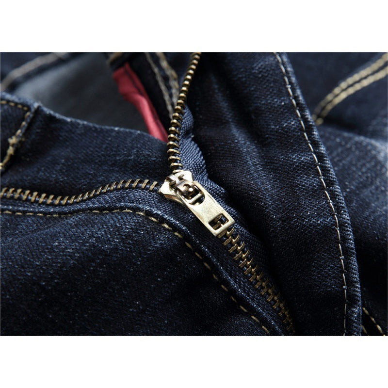 Blue With Holes Slim Fit Men's Pants - Munsieur