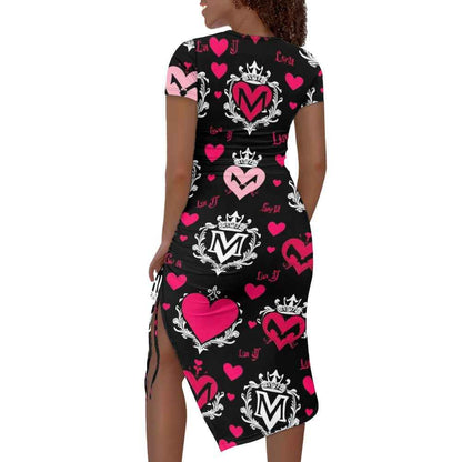 women's slit sheath dress