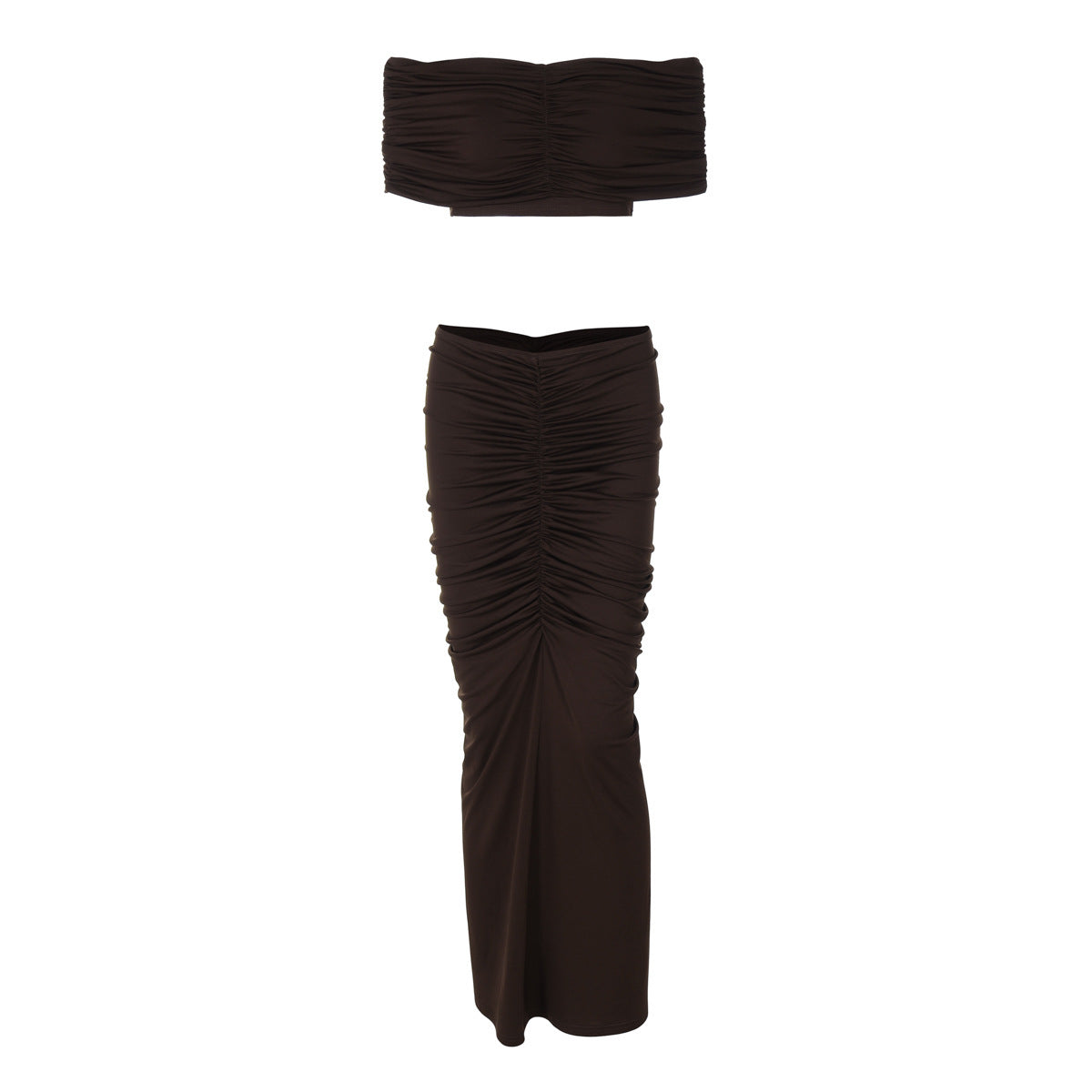 Women's Fashion Midriff-baring Top Slim Fit Skirt Set - Munsieur