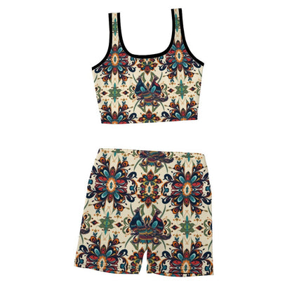 Custom Printed Patterned Ribbed Yoga Sets