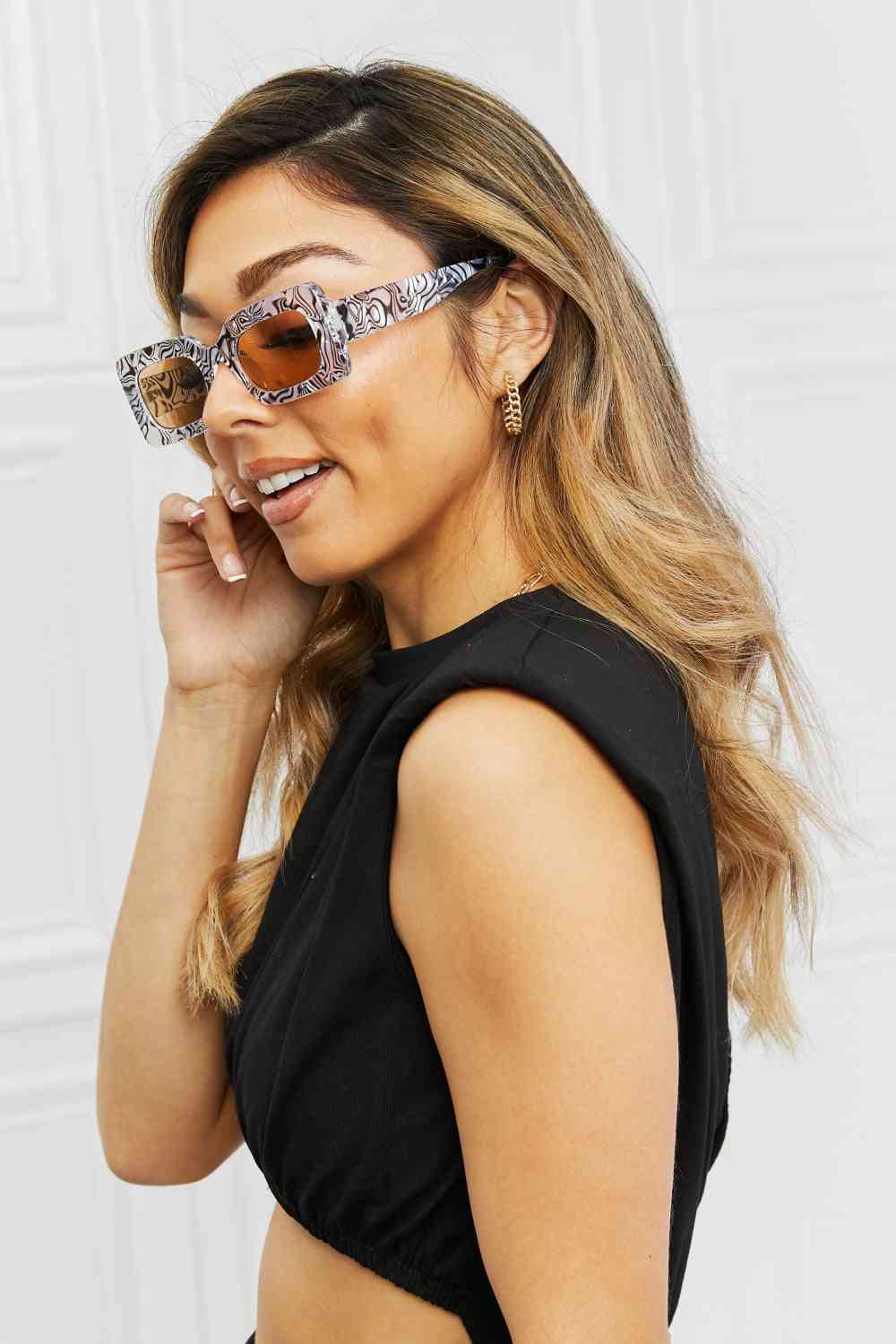 Tortoiseshell Rectangle Polycarbonate Sunglasses - Munsieur