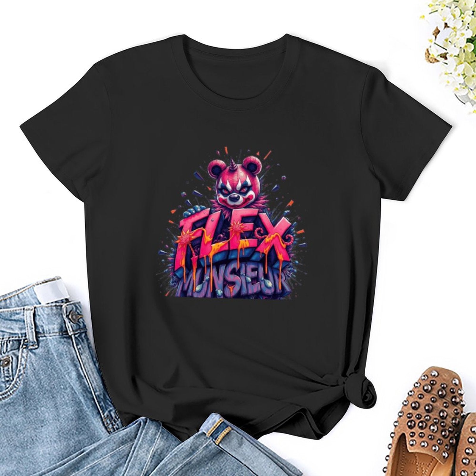 **Sale** Women's Munsieur T-shirt "Flex" Streetwear for Her